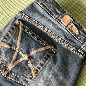 Blue Denim Jeans with Contrast Stitching KUT Katie slim Boyfriend Plus 18w